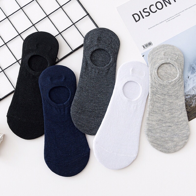 Vớ lười nam nữ tất dưới mắt cá cotton thời trang đẹp có silicon chống tuột gót chân MONEY VL008