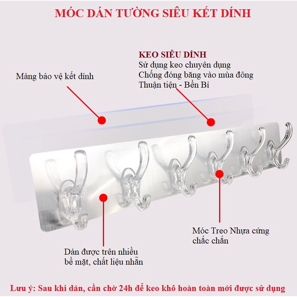 Móc Dán Tường Cường Lực Đa Năng Siêu Chắc Treo Khăn, Đồ Dùng Nhà Tắm, Phòng Bếp - Móc Dán Đa Năng