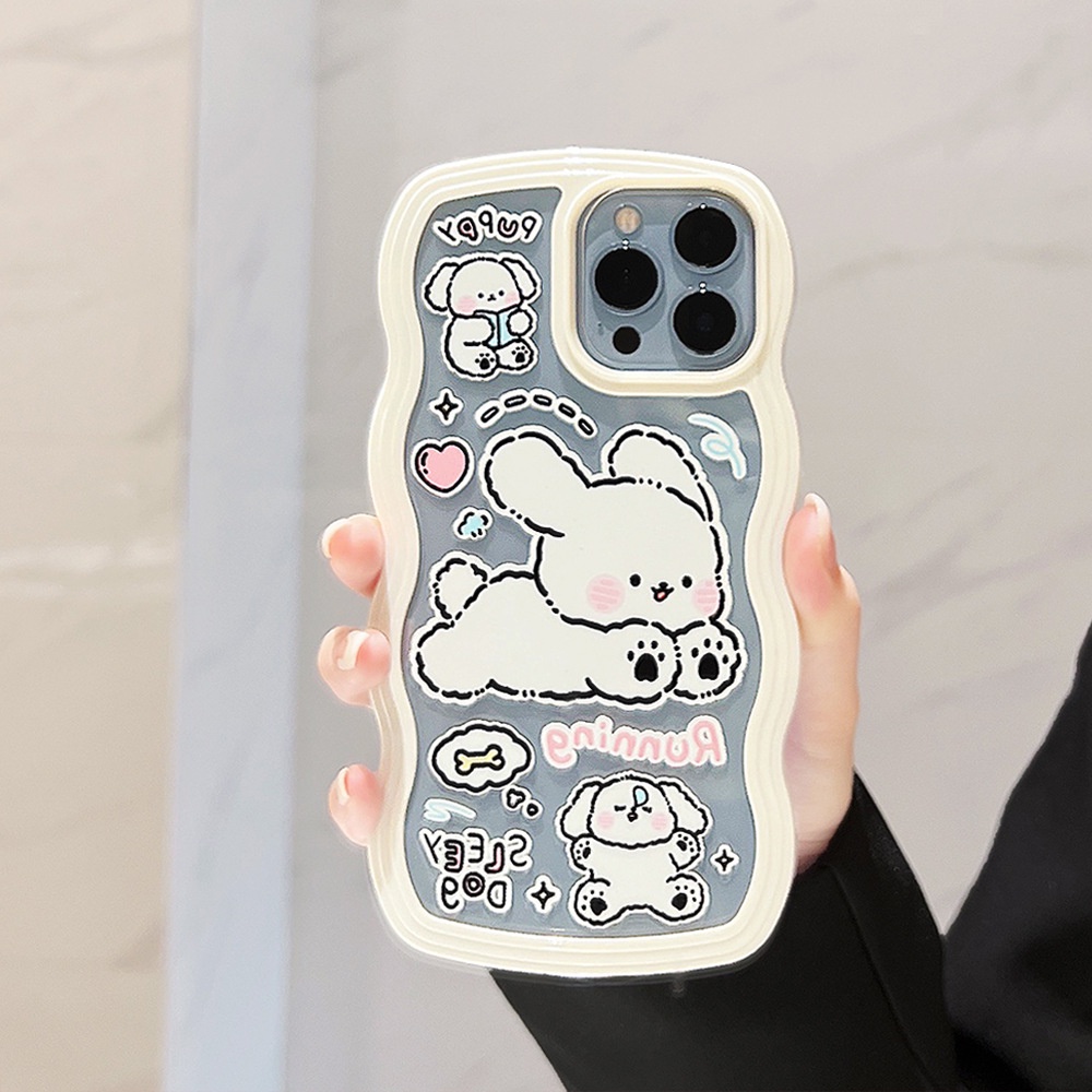 Ốp Điện Thoại Mềm Họa Tiết Chú Cún Tai Dài Cho iphone 11 12 13 pro max mini XR XS