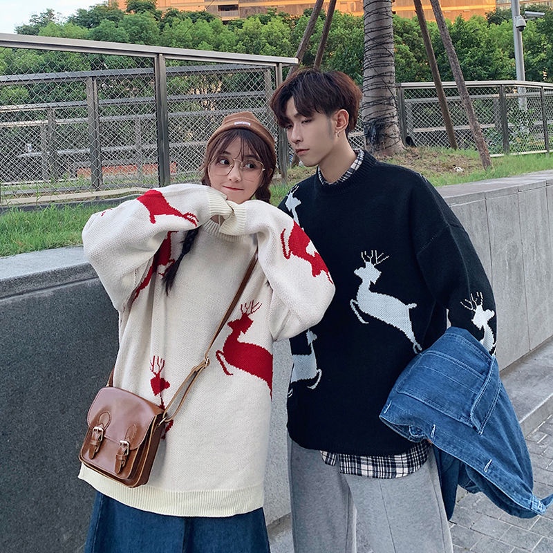 【Keroro】Áo len dài tay in hình chú tuần lộc nam nữm ặc đều xinhh | BigBuy360 - bigbuy360.vn