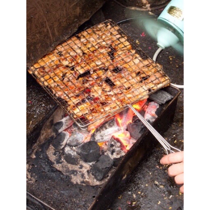 Vỉ nướng thịt, vỉ kẹp chả nướng, BBQ ngoài trời bằng inox không gỉ