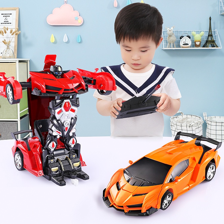 Đồ chơi xe ô tô điều khiển từ xa BBS có thể biến hình robot phiên bản có sạc pin Kid Tower