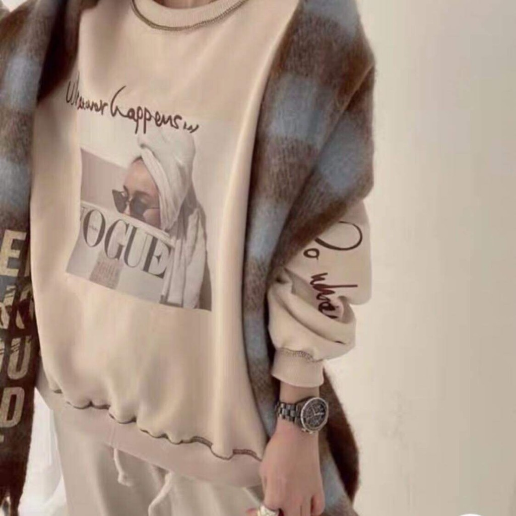 Áo Sweater Vogue Thời Trang Form Rộng Dài Tay, Áo Nỉ Dài Tay | BigBuy360 - bigbuy360.vn