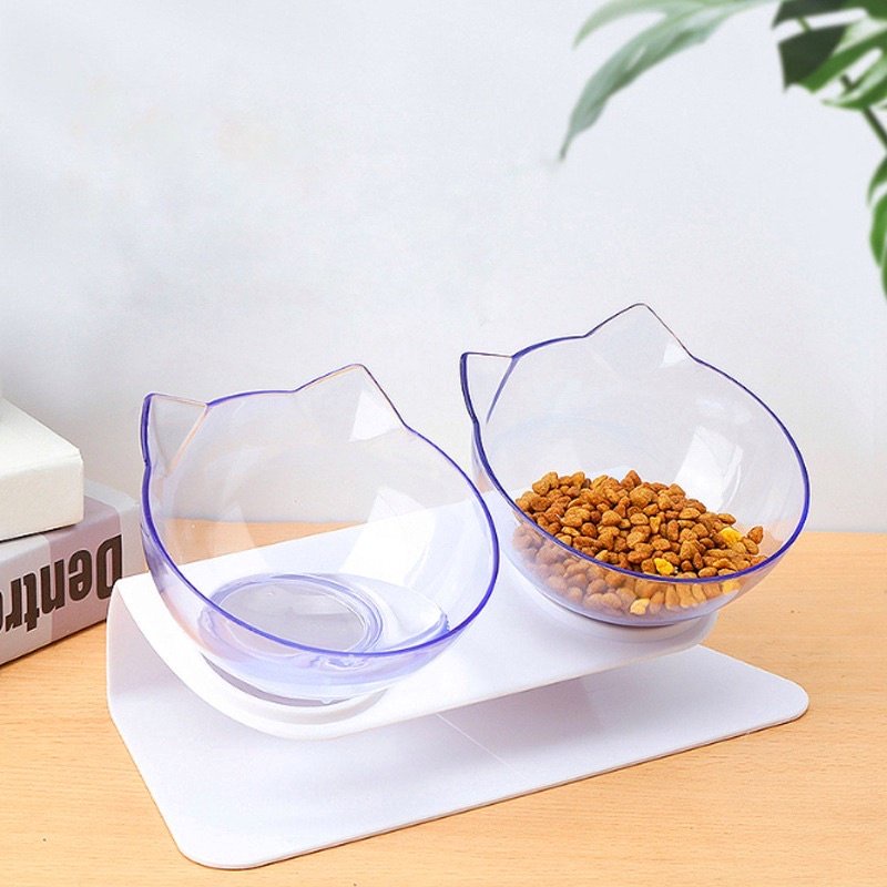 BÁT ĂN ĐÔI HÌNH ĐẦU MÈO NGHIÊNG 15 ĐỘ CHỐNG GÙ CHO THÚ CƯNG CHÓ MÈO