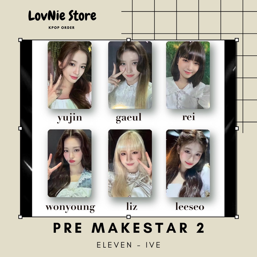 Card ảnh thành viên nhóm IVE - Pre web MAKESTAR 2 album ELEVEN