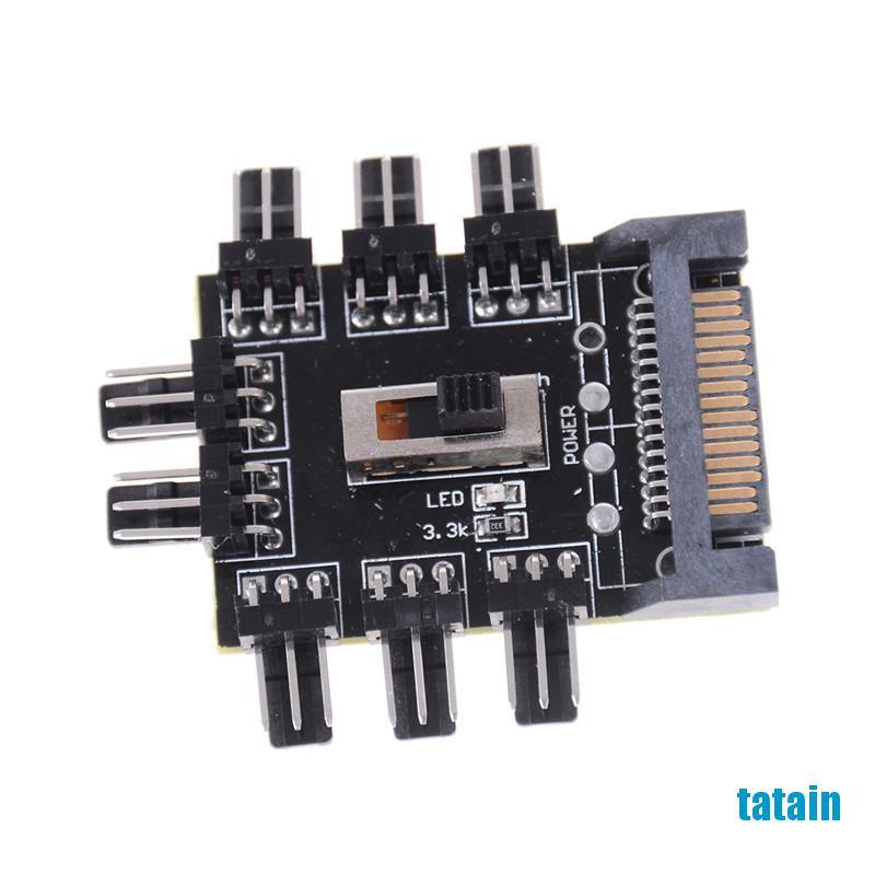 [TA] Splitter Cooler Fan Hub Computer SATA 1 to 8 3pin 12V  Socket PCB Adapter  WK
