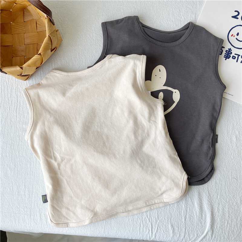Áo Thun Cotton Sát Nách Phong Cách Phương Tây Dễ Phối Đồ Thời Trang Mùa Hè Cho Bé Trai Và Gái