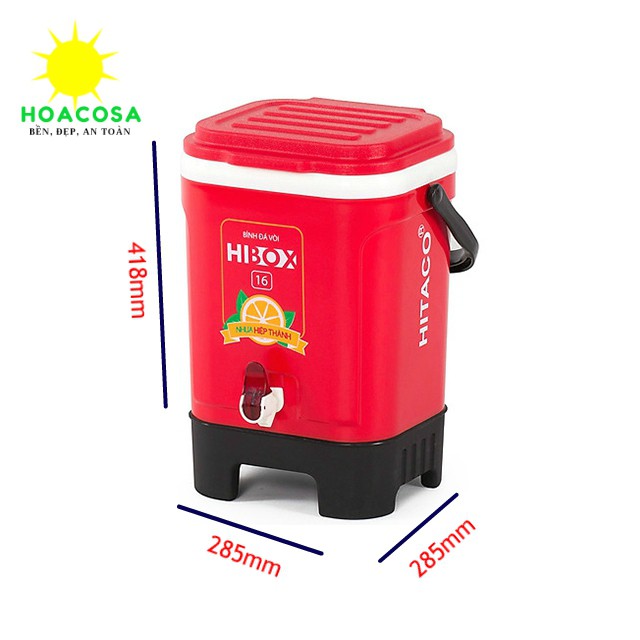 Thùng đá Hibox 16 Lít (16l) - Mini,có vòi rót,màu tươi sáng, nhỏ gọn, giữ lạnh lâu- Đồ Gia Dụng Hoacosa