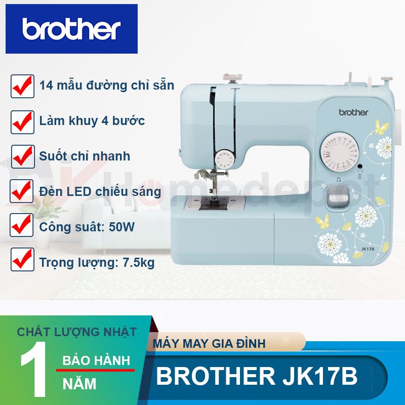 [HỎA TỐC 2H HCM] Máy May Gia Đình Brother JK17B