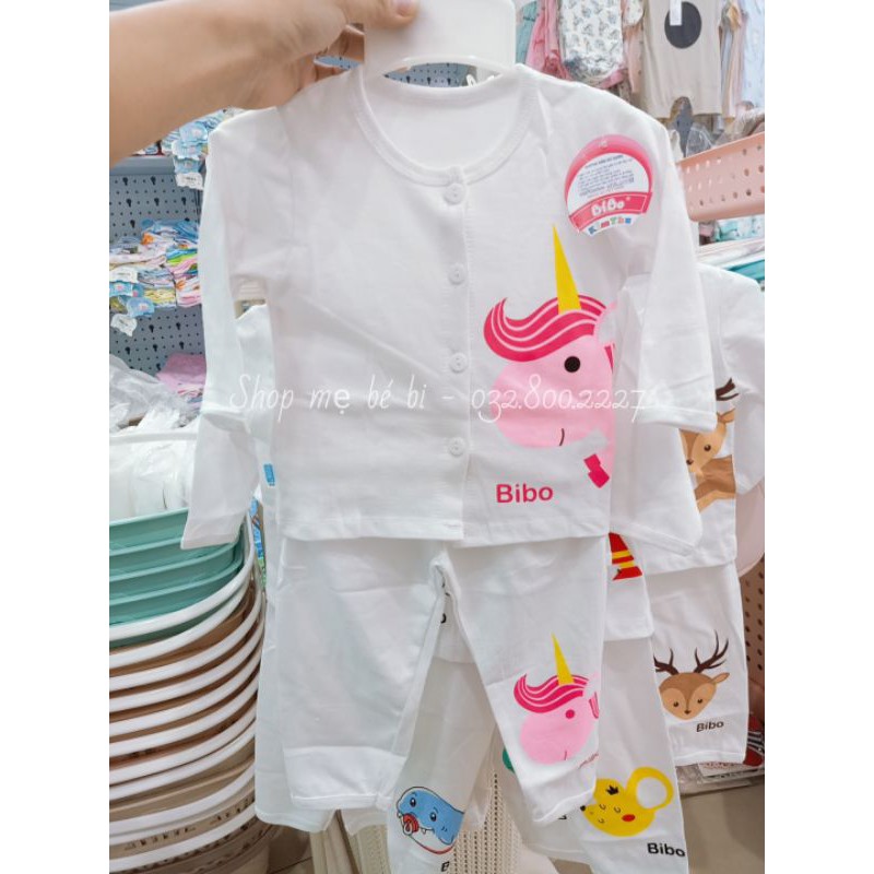 Bộ tay dài bi bo kim thu màu trắng cho bé 3-10kg