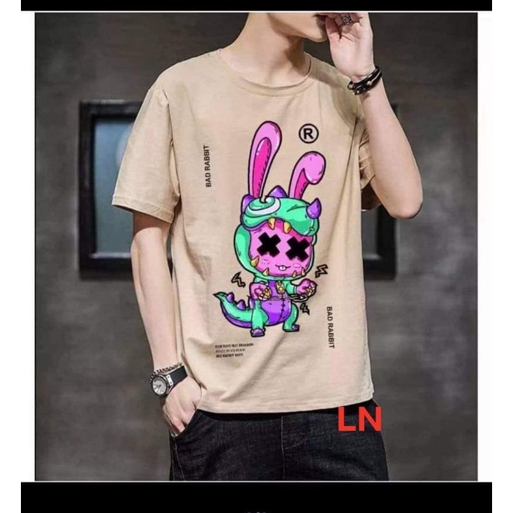 Áo phông thỏ hồng mũ xanh mắt X DA6