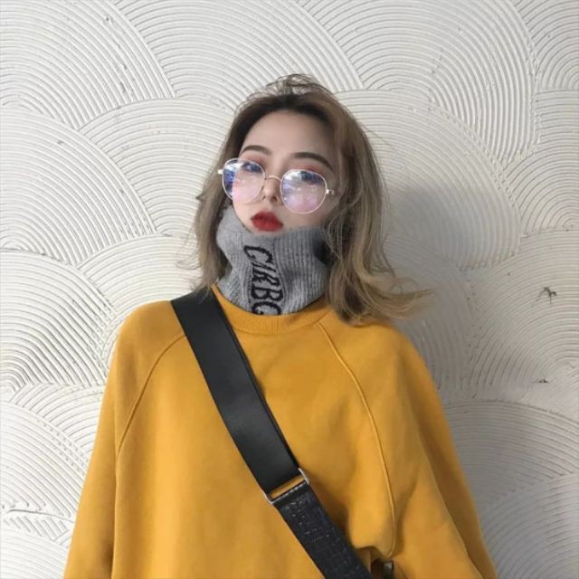 áo sweater cổ len chữ xẻ tay phối màu ulzzang