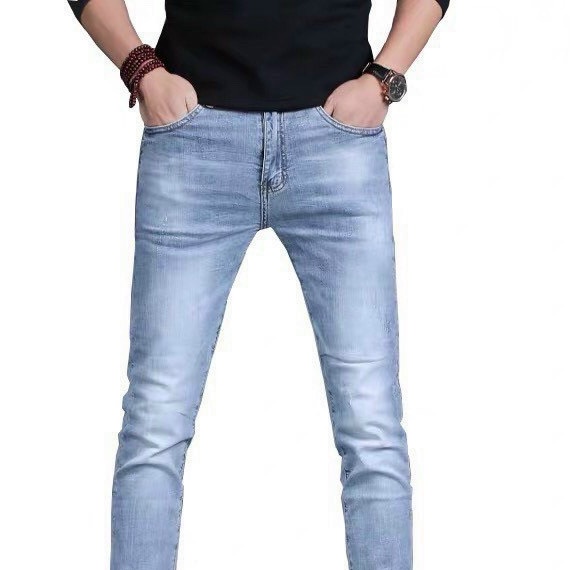 Quần jean nam xanh trơn cao cấp-chất bò co dãn 4 chiều-from chuẫn thời trang Lady-Hn Store88 q22