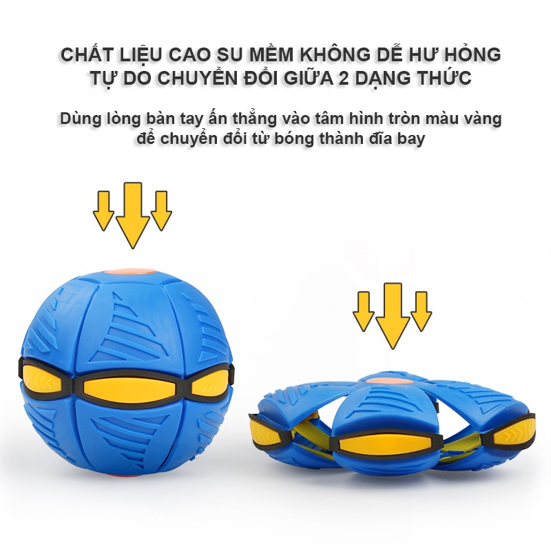 Đồ Chơi Thể Thao Phlat Ball, bóng ma thuật biến hình thành đĩa bay UFO và ngược lại (bản Cao Cấp với đèn led và nhạc)