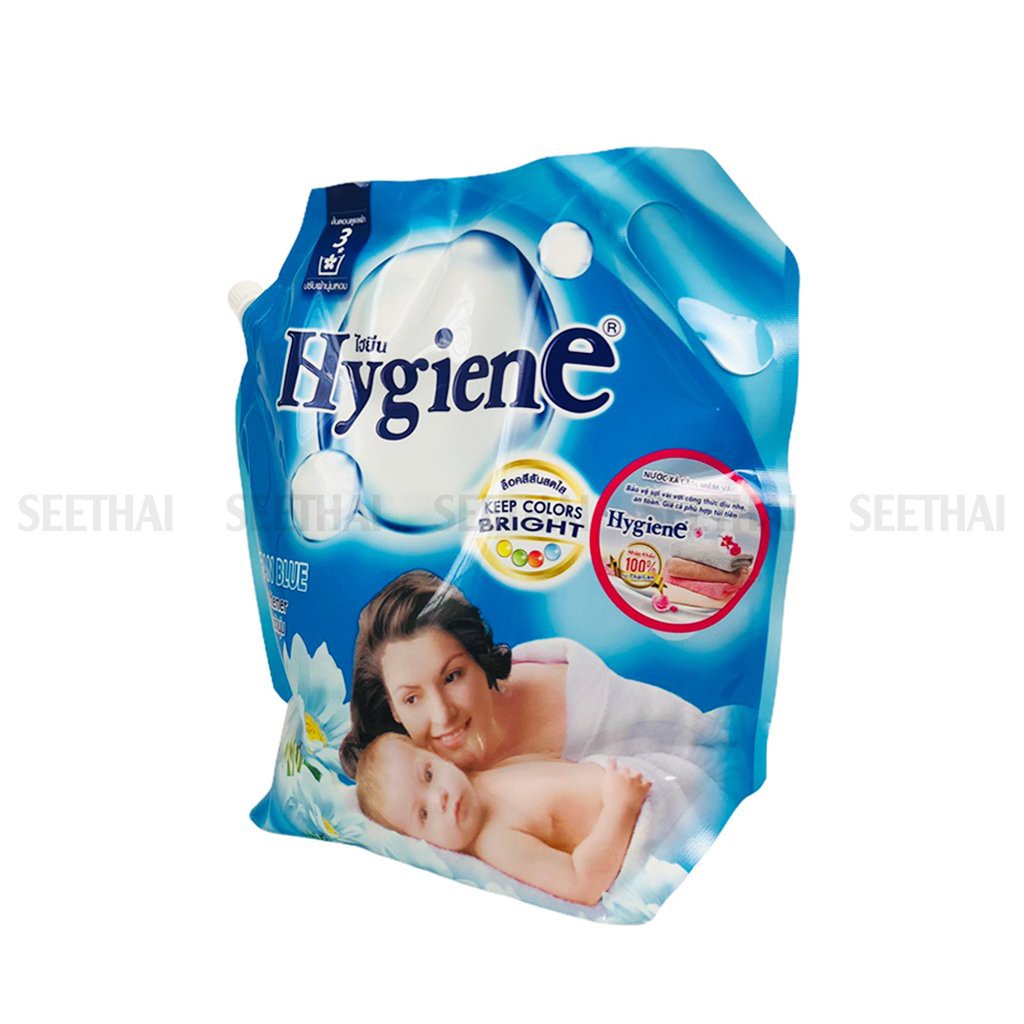 Nước xả mềm vải hương biển HYGIENE Ocean Blue Thái Lan 1800ml - túi xanh - Fabric softener