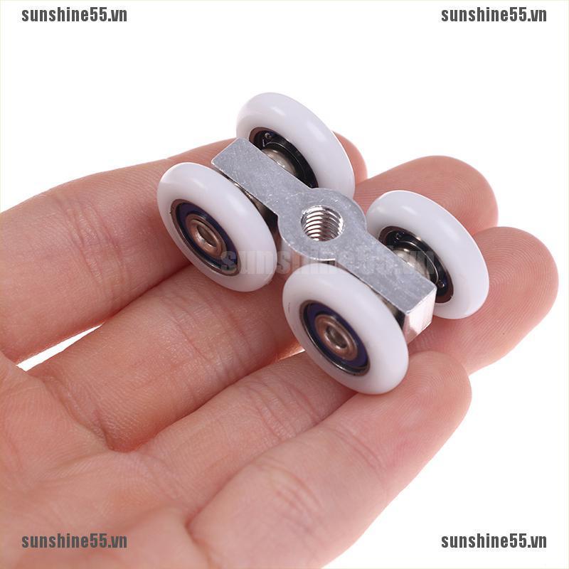 Cặp con lăn 4 bánh xe treo cửa trượt tiện dụng cho gia đình