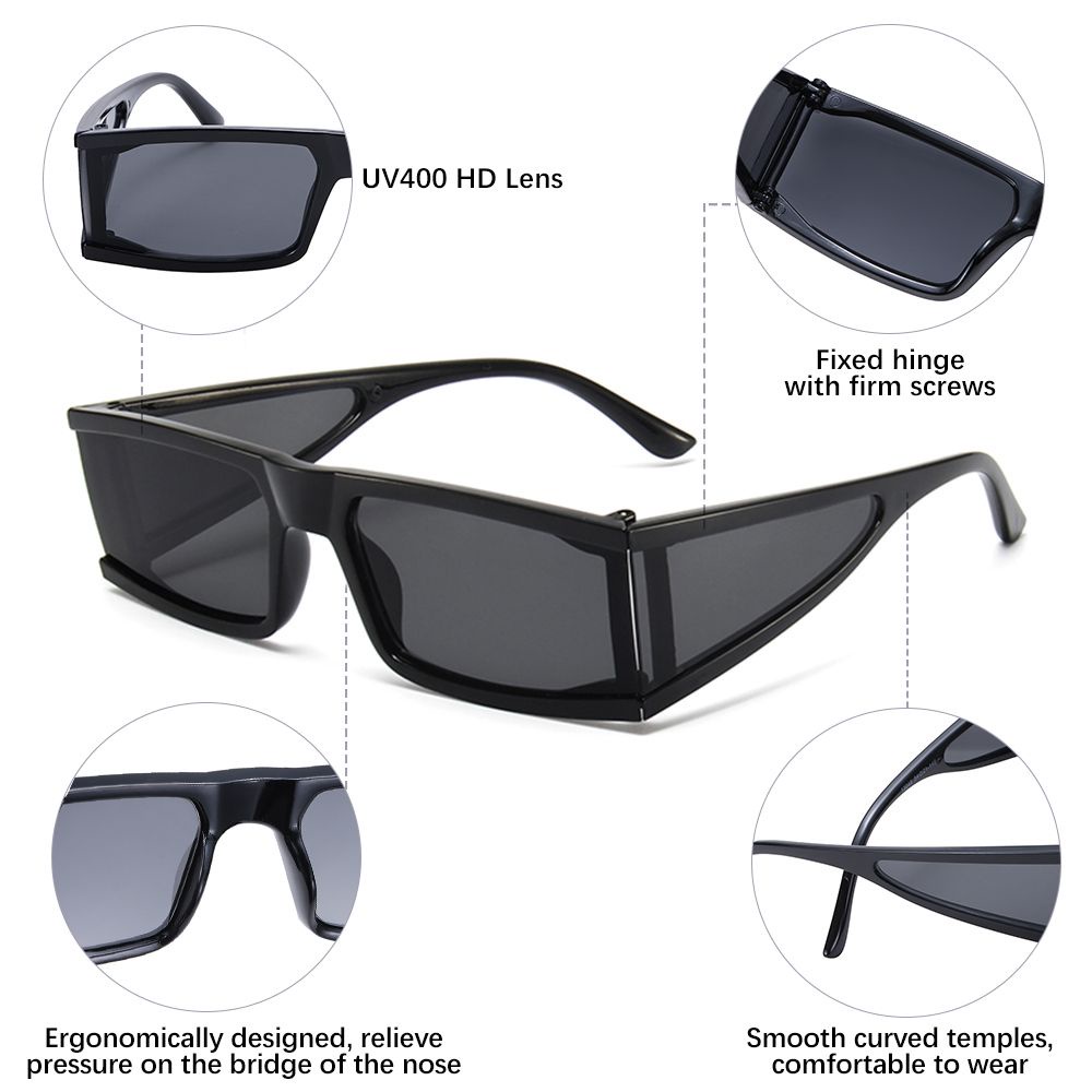 Kính mát gọng hình chữ nhật chống tia UV400 phong cách retro thời trang cho nữ