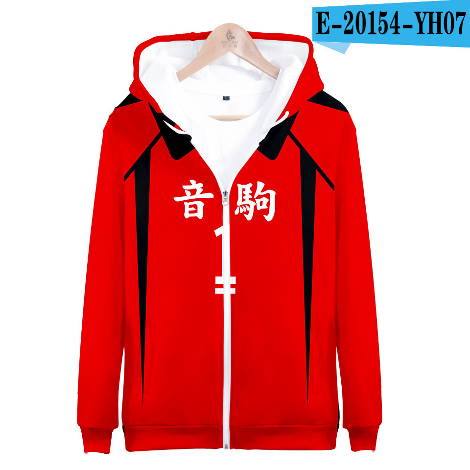 Áo Khoác Hoodie Tay Dài Khóa Kéo Hóa Trang Nhân Vật Fukurodani Phim Haikyuu Nekoma Date Tech