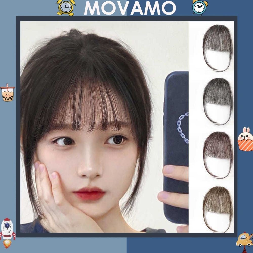 Tóc mái thưa giả Movamo nhiều màu dễ thương phong cách Hàn Quốc TG14