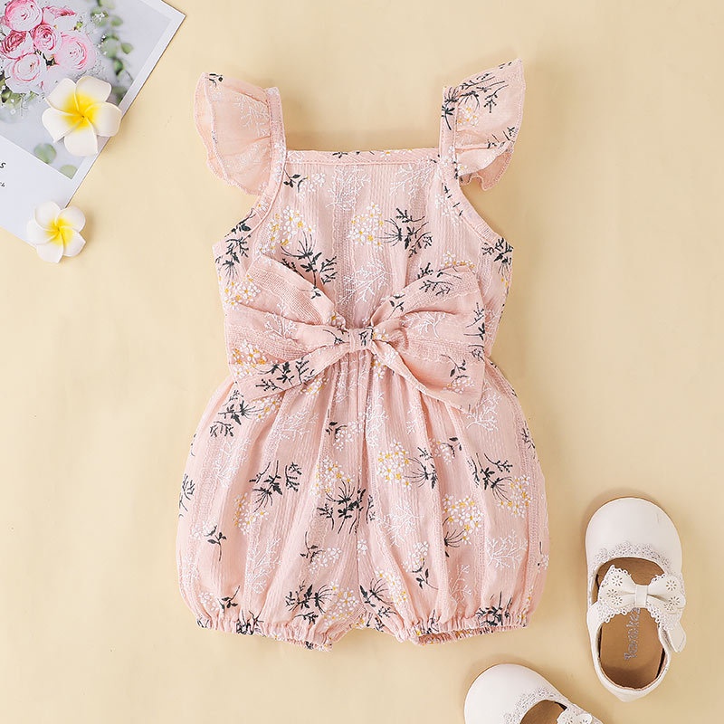 Body Hai Dây Cho Bé Gái Sơ Sinh 0-18 Tháng,Bodysuit Liền Thân Hoa Áo Liền Quần Cho Bé trẻ em