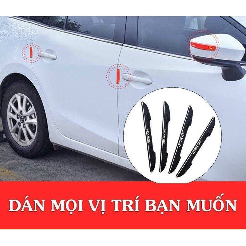 BỘ 4 NẸP CAO SU CHỐNG VA ĐẬP BẢO VỆ CỬA, GƯƠNG XE SPARCO