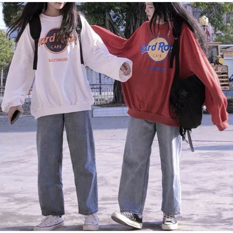 [Rẻ Vô Địch] Áo swt nỉ cổ tròn cotton tay bồng ------- ÁO NỈ TAY BỒNG HARD ROCK | BigBuy360 - bigbuy360.vn