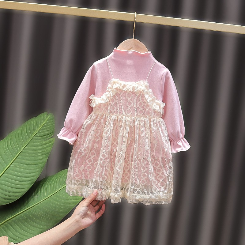 Bộ Đầm Công Chúa Phối Ren Xinh Xắn Cho Bé Gái &amp; X