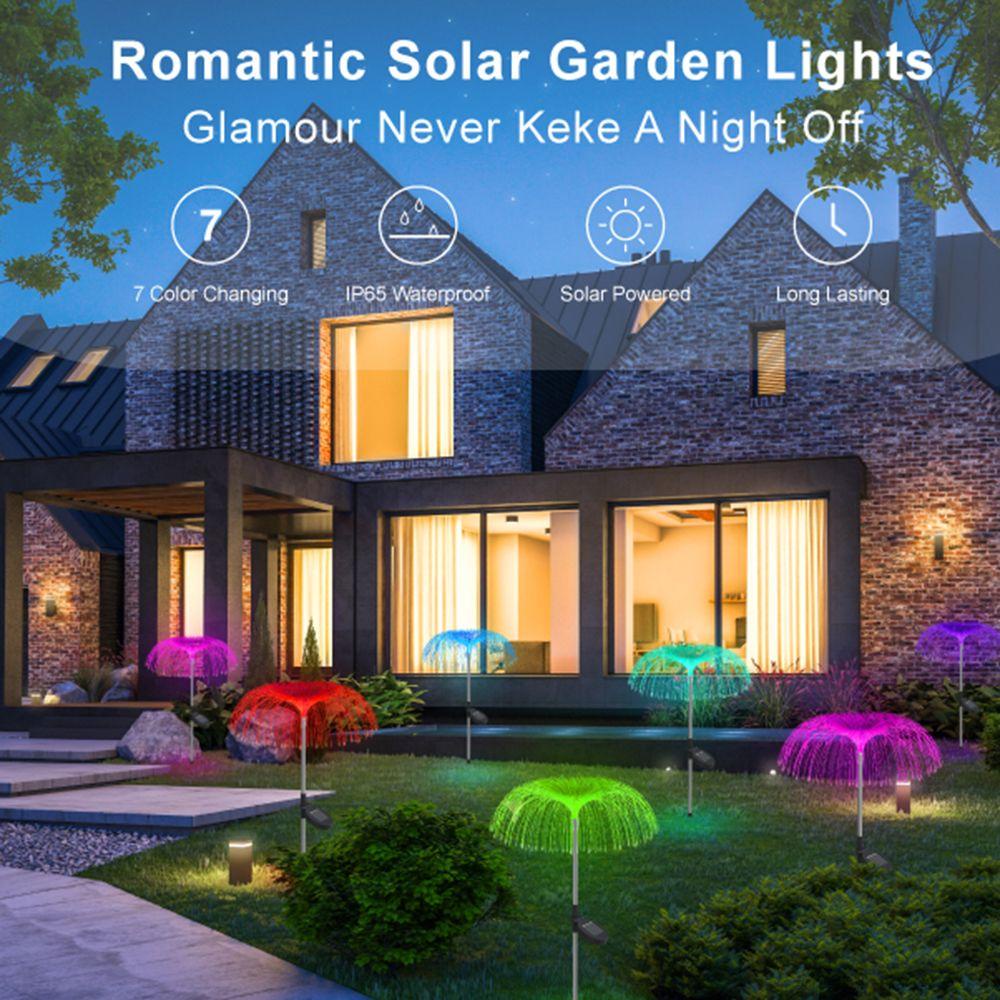 GOGOUP Bộ 2 Đèn LED Trang Trí Sân Vườn Sử Dụng Năng Lượng Mặt Trời