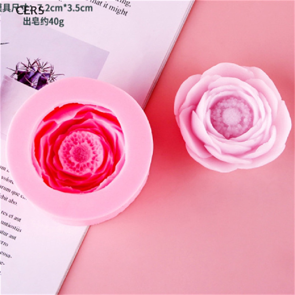 Khuôn Silicone Làm Xà Phòng Hình Hoa Mẫu Đơn