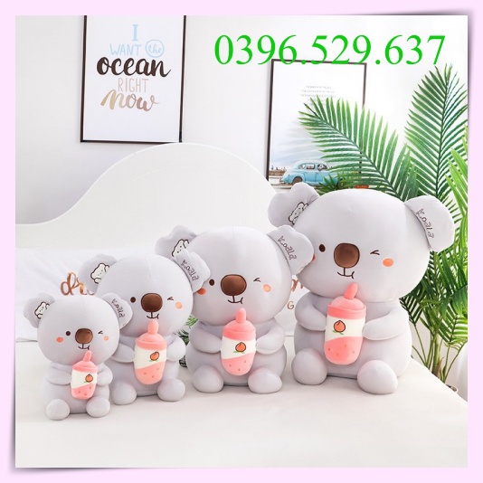 Gấu Bông Chuột Ôm Bình Sữa Koala Đáng Yêu Chất Bông Vải Mềm Mịn Qùa Tặng Sinh Nhật Cho Bé