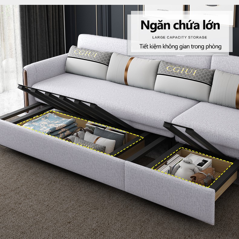 ghế sô pha đa năng có thể kéo thành giường đơn giường đôi cho căn hộ cỡ nhỏ, ghế sofa kiểu Bắc Âu thanh lịch FU362