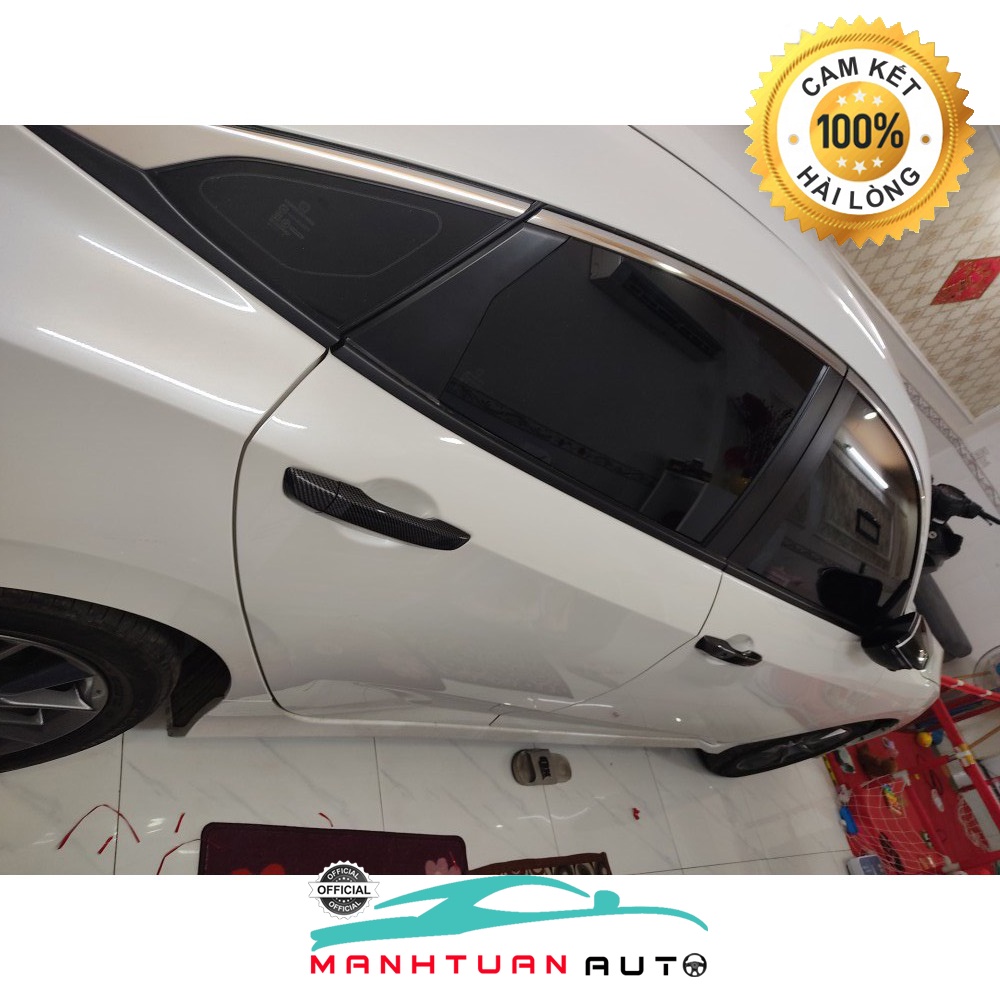 Ốp tay nắm, hõm cửa CARBON xe Honda Civic 2018 - 2019 2022 - 2023 nhựa ABS vân cacbon cao cấp