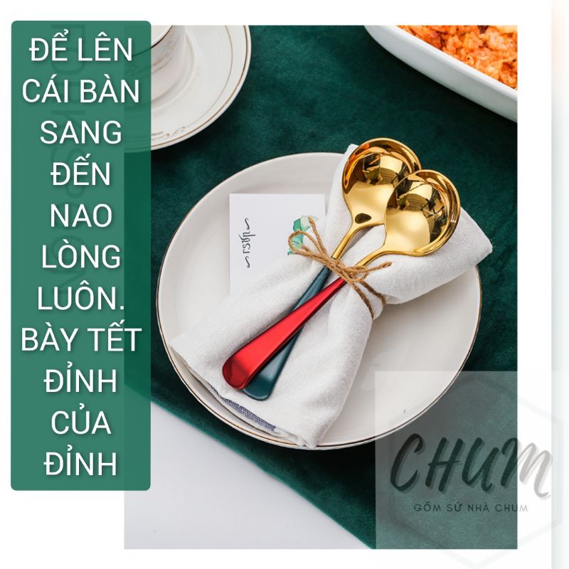 [Mã SKAMLSC164 giảm 10% tối đa 50K đơn 100K] THÌA ăn , thìa trang trí inox 304 mạ màu siêu chảnh Chumdecor