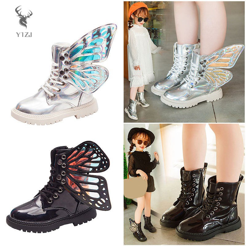 COD&amp; Angel Wings Boots for Kids Girls Durable Fashionable Kids Boots with Wings