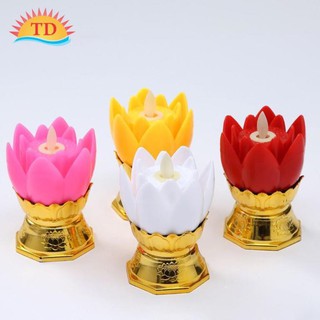 1 Cặp nến đèn hoa sen trang trí điện tử mô phỏng nến thật,ngọn lửa lung linh phát sáng đung đưa theo gió,Trag trí bànthờ
