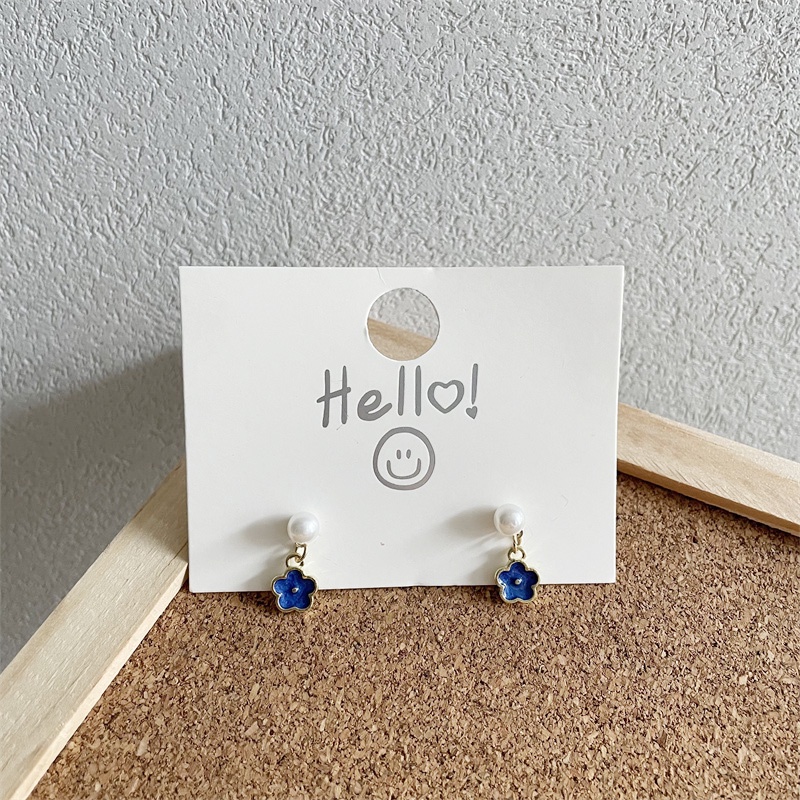 Bông Tai Hình Hoa Đính Ngọc Trai Dễ Thương Cho Nữ