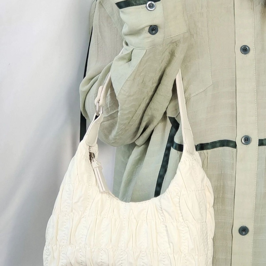 [Hàng Có Sẵn] Túi Xách Kẹp Nách Họa Tiết Bán Nguyệt Xếp Ly Mùa Hè