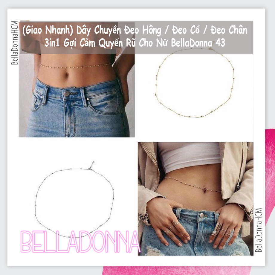 (Giao Nhanh) Dây Chuyền Đeo Hông / Đeo Cổ / Đeo Chân 3in1 Gợi Cảm Quyến Rũ Cho Nữ BellaDonna 43