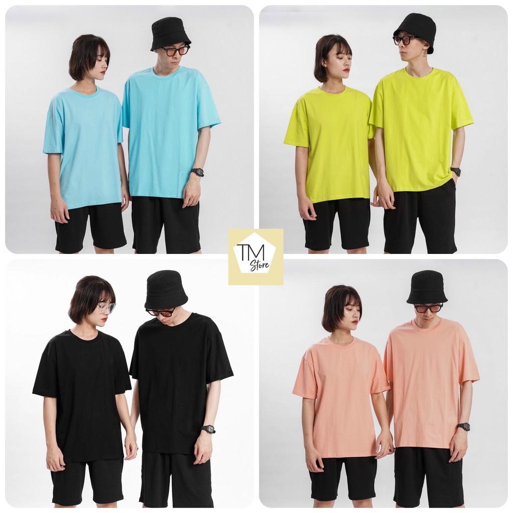 Áo Thun Trơn Tay Lỡ Basic Tee Form Rộng Unisex Chất Cotton - Áo Phông Trơn Nam Nữ T M Store Ảnh Thật | BigBuy360 - bigbuy360.vn