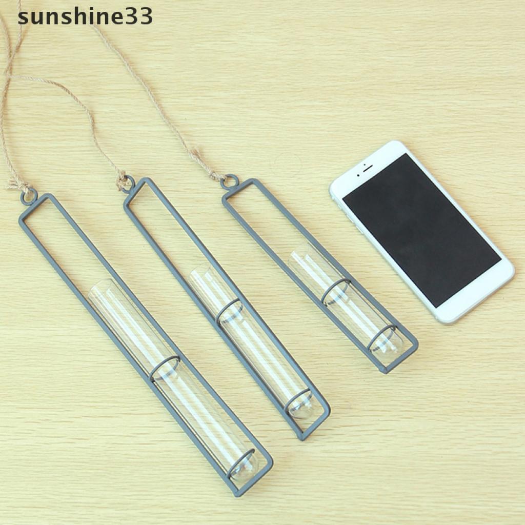 Bình Hoa Thủy Tinh Trong Suốt Treo Tường Bằng Sắt