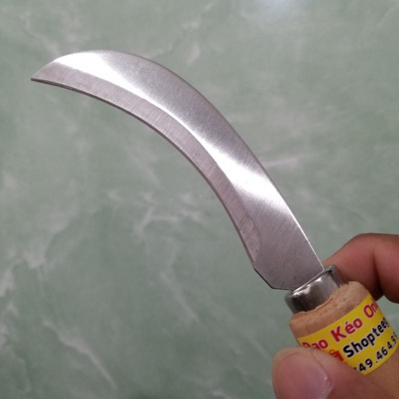 Dao gọt trái cây lưỡi cong cán gỗ Cao Cấp