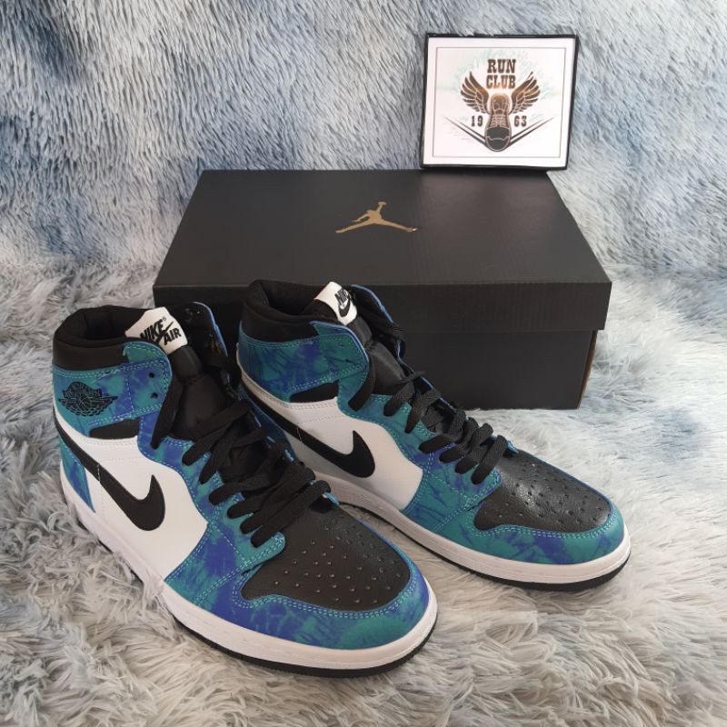 [Ảnh thật] giầy thể thao Jordan 1 Retro high Tie Dye xanh dương cổ cao thời trang | WebRaoVat - webraovat.net.vn