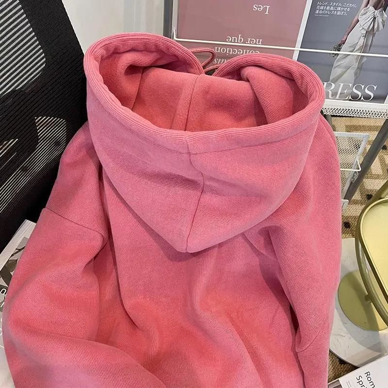 Áo Khoác Mỏng Có Nón In Họa Tiết Trái Tim Thời Trang Xuân Thu Mới