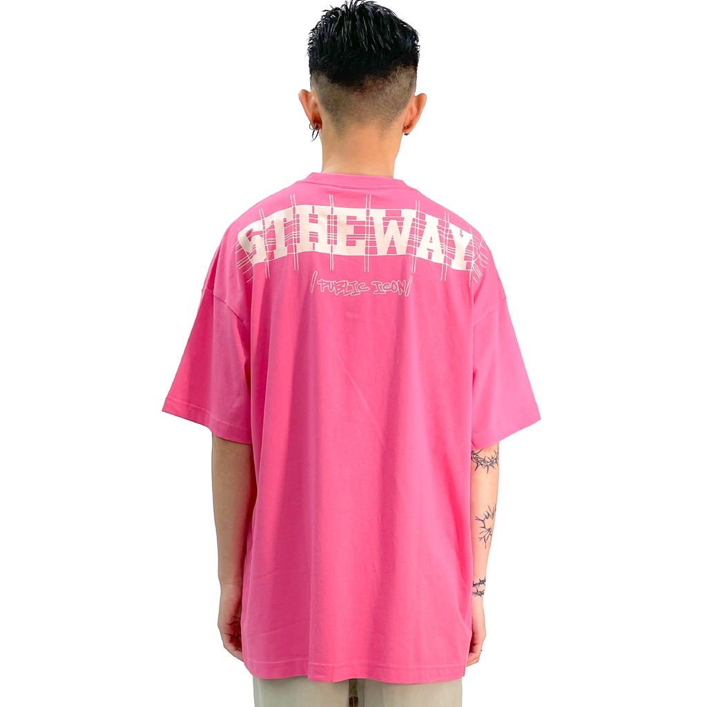 5THEWAY /public icon/ LETTER DROP SHOULDER TEE™ in PINK aka Áo Thun Hồng Tay Ngắn