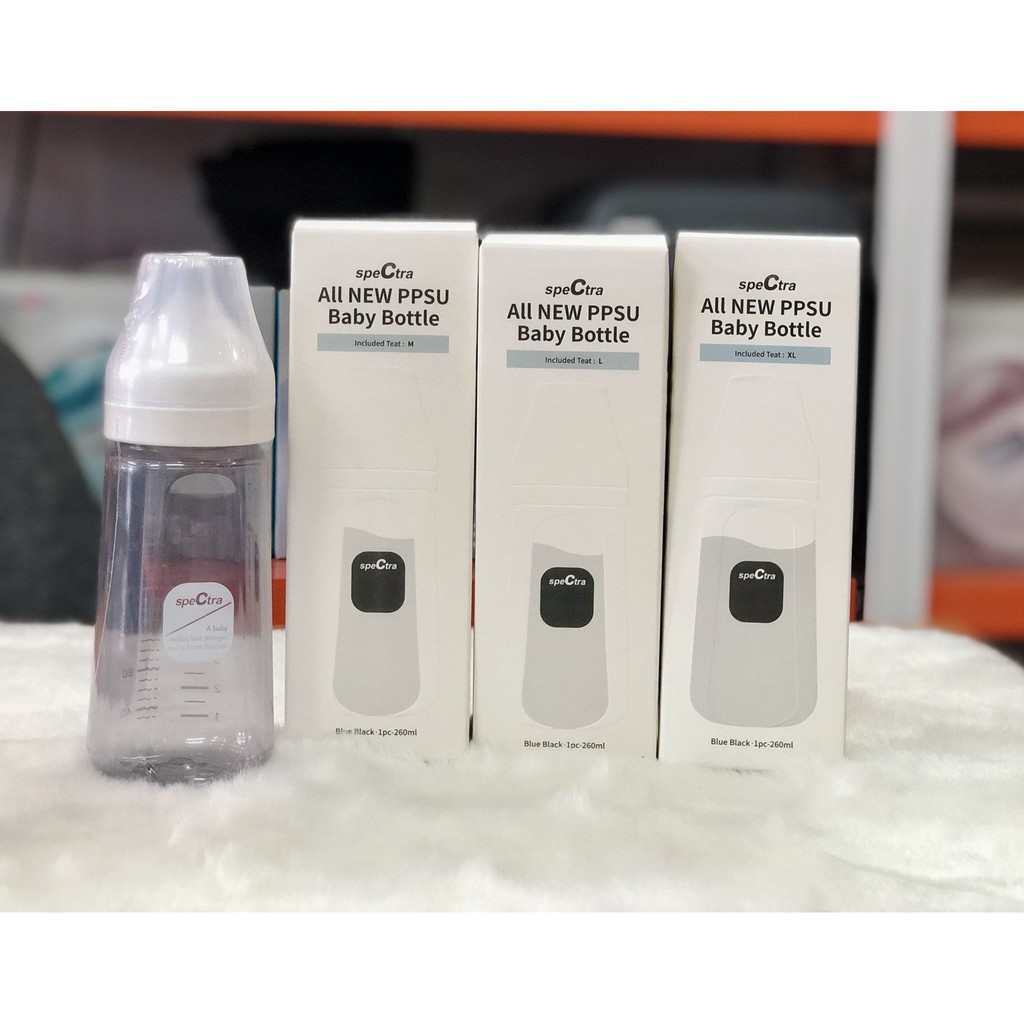 Bình sữa PPSU cổ rộng Spectra 260ml núm size M /L/ LL