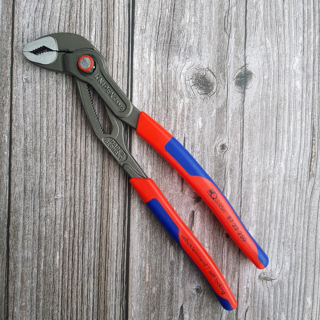 Kìm Nước Mỏ Quạ KNIPEX Cobra® 87 22 250 QuickSet Thao Tác Nhanh Chiều Dài 250mm Mở Đến Ø 50mm (Chốt Nhấn Màu Đỏ)