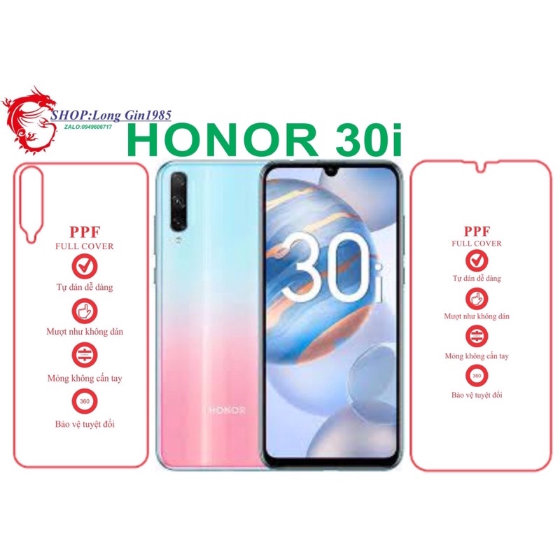 Honor 30i miếng dán trong Ppf mặt trước mặt sau chống va đập chống trầy xước tốt