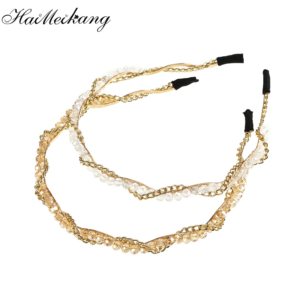 Băng đô Haimeikang chất liệu hợp kim đính hạt lấp lánh thời trang cho nữ