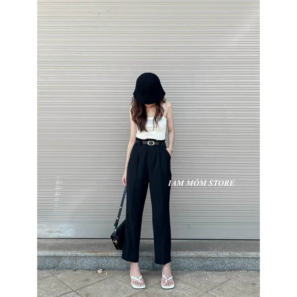 Quần tây nữ baggy 257 chiết ly eo kèm đai thời trang  20003931