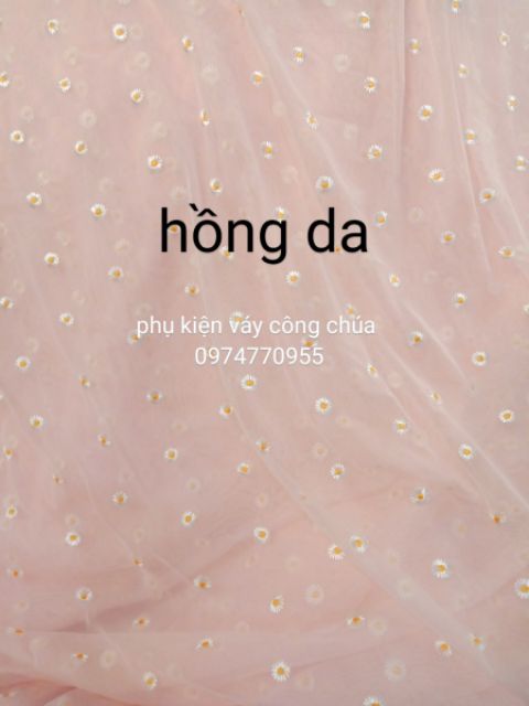 Voan lưới thêu hoa cúc loại đẹp